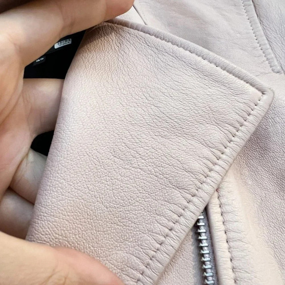 Mackage 100% Leather Light Pink Designer Motorcycle Designer Jacket XS - Picture 13 of 13